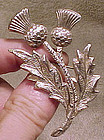 Large STERLING SILVER THISTLE PIN 1950