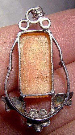Vintage STERLING CAMEO PENDANT on CHAIN 1930s