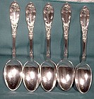 5 Rogers LA VIGNE SP TEASPOONS c1908