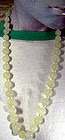 Vintage CHINESE SERPENTINE JADE GRADUATED BEAD NECKLACE