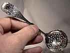 Ornate Hand Engraved English STERLING PIERCED SIFTER SPOON 1893