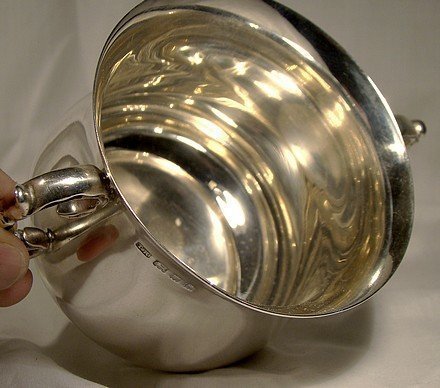 ENGLISH STERLING SILVER 2 HANDLE LOVING CUP or BOWL Rossi Norwich 1923