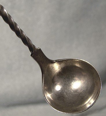 19thC H.A. HARRISON COIN SILVER CRUET LADLE