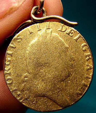 1791 GEORGE III 22K GOLD SPADE GUINEA PENDANT FOB