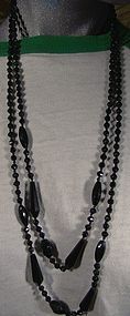 Victorian 58" FRENCH JET NECKLACE c1885-1900