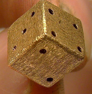 10K GOLD DICE CHARM PENDANT