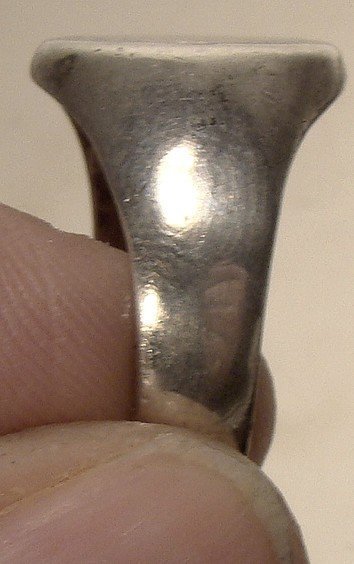 Edwardian STERLING SIGNET RING 1910-20 Cobalt
