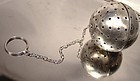 ART DECO STERLING Silver TEA BALL STRAINER CHAIN & RING 1930 Webster