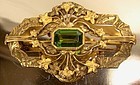 Superb GILT BRASS CRYSTAL STONE SASH PIN c1900