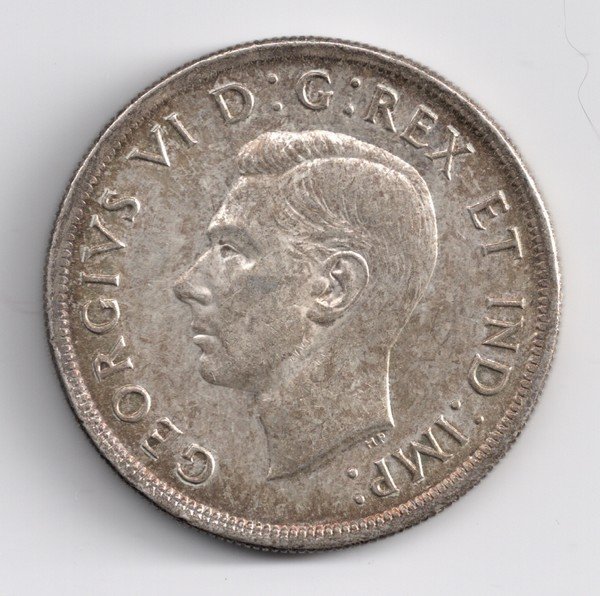 1939 CANADA SILVER ONE DOLLAR COIN - Wild Toning