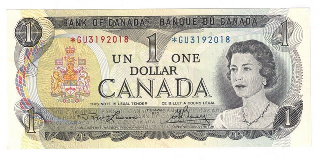 CANADA 1973 One Dollar REPLACEMENT NOTE - Scarce GU Prefix UNC