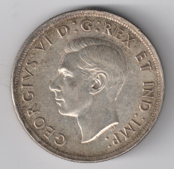 1937 CANADA Silver One Dollar Coin VF+