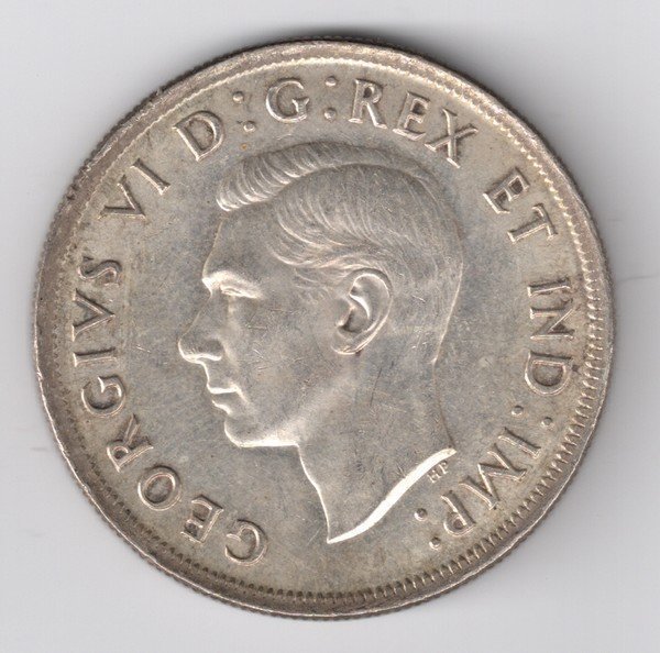 1939 CANADA SILVER $1 ONE DOLLAR COIN AU