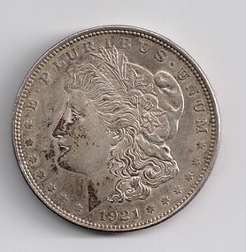 1921 U.S. SILVER MORGAN $1 ONE DOLLAR COIN EF