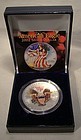 2002 AMERICAN EAGLE PAINTED .999 SILVER COIN IN CASE