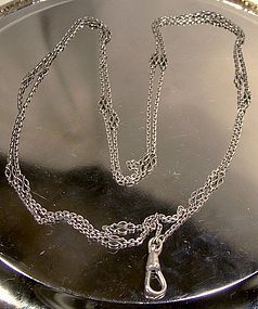 Long EDWARDIAN STERLING SILVER WATCH CHAIN c1910