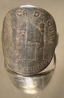 1952 CUBA 20 CENTAVOS 900 SILVER COIN RING