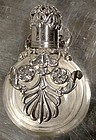 Antique Victorian Cut Glass Silver Plate Overlay Purse Perfume Flask