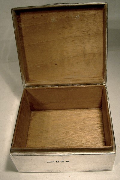 English STERLING CIGARETTE BOX - Birmingham 1912