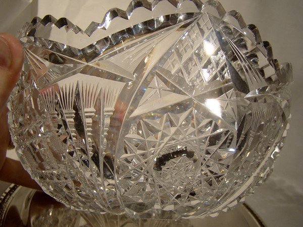 Signed RODEN BRILLIANT CUT CRYSTAL BOWL c1900