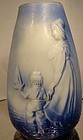 Victorian DUTCH MOTHER & BOY MOULDED GLASS VASE c1890s