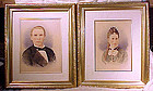 Pair WATERCOLOUR PHOTOGRAPHIC PAINTINGS of COUPLE