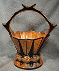 ART DECO CZECH ART POTTERY BASKET c1920s Ditmar Urbach