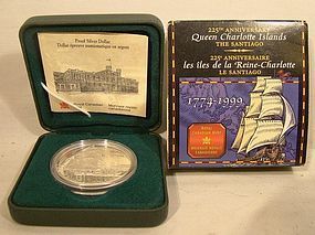 CANADA 1999 PROOF QUEEN CHARLOTTE ISLANDS SILVER COIN