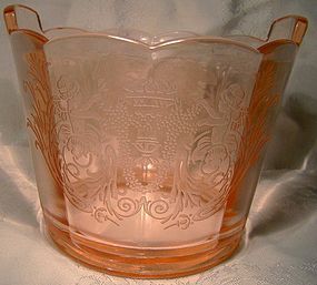 Paden City Cupid Etch Pink Depression Elegant Glass Ice Tub