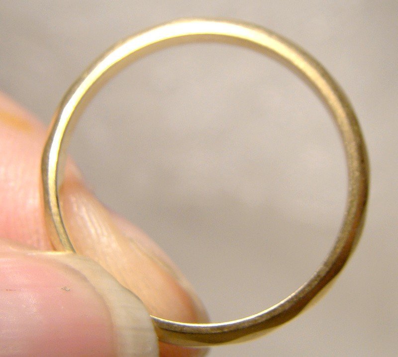 14K Yellow Gold Wedding Band 1930s 1940 Faceted Size 7-1/8