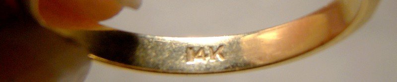 14K Yellow Gold Wedding Band 1930s 1940 Faceted Size 7-1/8