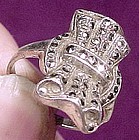 STERLING & MARCASITE BOW RING c1950