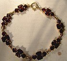 8K GARNET BRACELET 1960s 8 K Bohemian Red Repeat Cluster