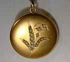 Victorian Gold Filled Lily of the Valley Seed Pearl Photo LOCKET 1890