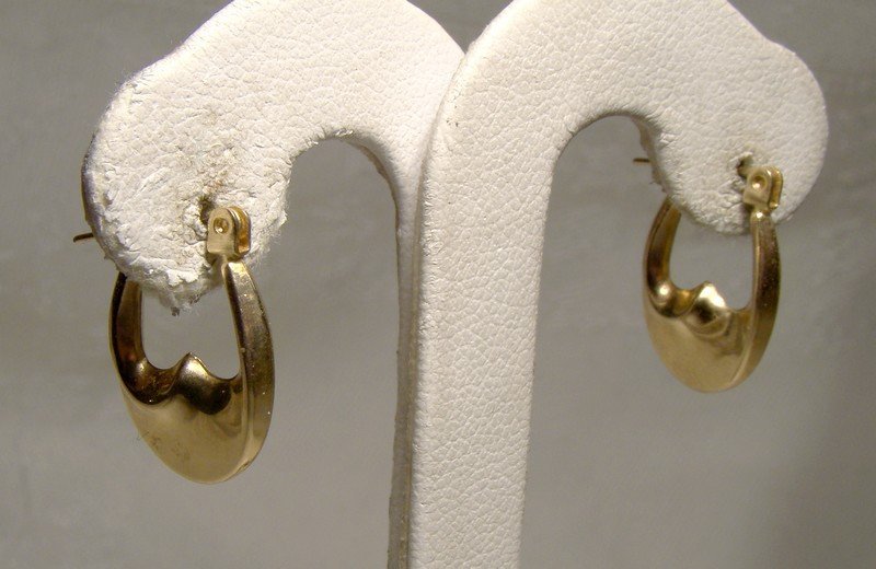 14K Hoop Earrings 1980s Pierced