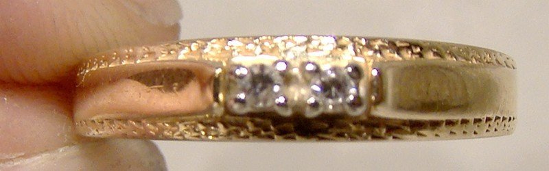 14K Diamonds Ring or Band 1970s Wedding Band Size 8-1/2