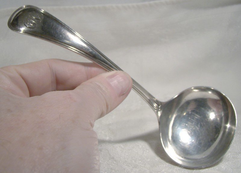 John Round Sterling Silver Gravy Ladle Sheffield 1911 - Birks Saxon