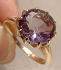 Edwardian 12K Rose Gold Amethyst Ring 1910 - Size 5-1/2