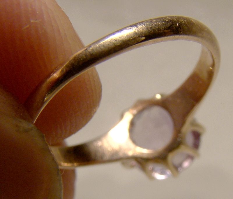 Edwardian 12K Rose Gold Amethyst Ring 1910 - Size 5-1/2