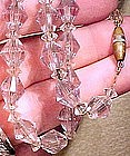 1920s MAUVE FACETED CRYSTAL NECKLACE on CHAIN