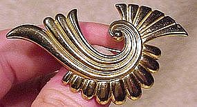 RETRO GILT STERLING PIN BROOCH 1940s