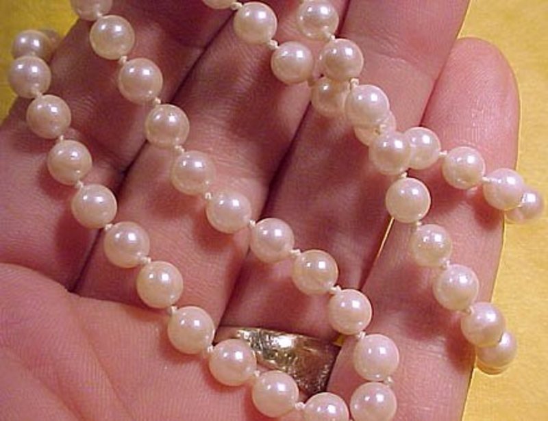 6 mm. PEARLS NECKLACE with 14K CLASP