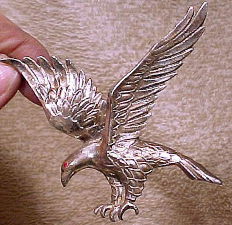 Large SP FLYING EAGLE COAT PIN c1930s