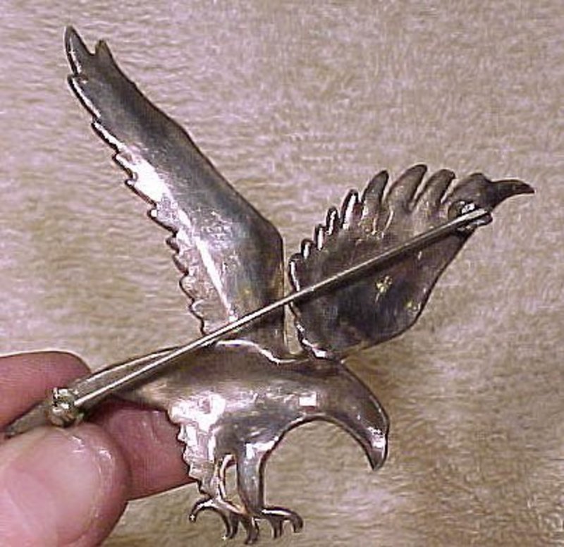 Large SP FLYING EAGLE COAT PIN c1930s
