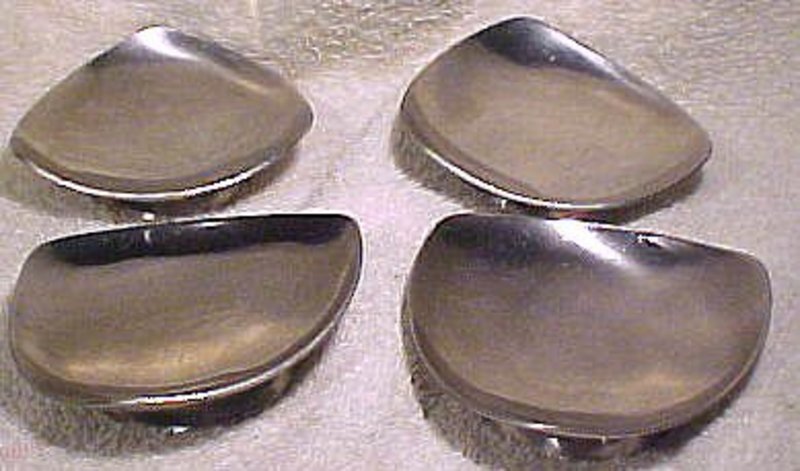 Set of 4 DANISH MODERN STAINLESS MINT DISHES c1960s
