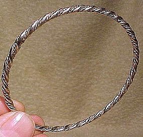 SOLID STERLING TWIST ROPE BRAIDED SILVER BANGLE