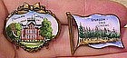 LINDSAY ONTARIO ENAMEL SOUVENIR PINS c1920s