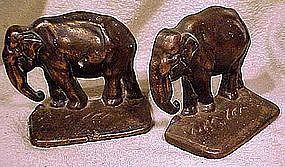 CAST IRON INDIAN ELEPHANTS BOOKENDS c1900-20