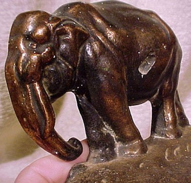 CAST IRON INDIAN ELEPHANTS BOOKENDS c1900-20