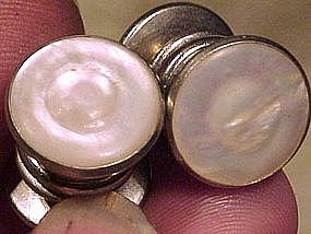 MOTHER OF PEARL SNAP-LINK CUFFLINKS c1920